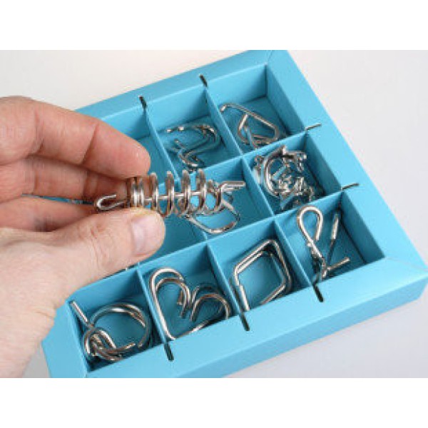 Набір головоломок 10 Metall Puzzles blue Eureka 3D Puzzle 473356, 10 головоломок