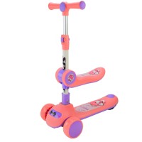 Самокат детский 3-х колесный SC2422(Pink) 3в1 светящиеся колеса, розовый Самокат детский 3-х колесный SC2422(Pink) 3в1 светящиеся колеса, розовый