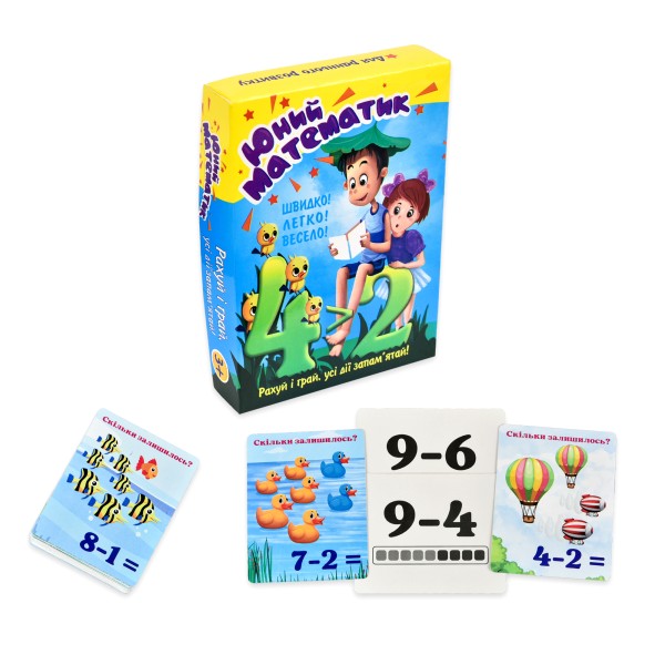Навчальні картки Strateg Юний математик українською мовою (30760)