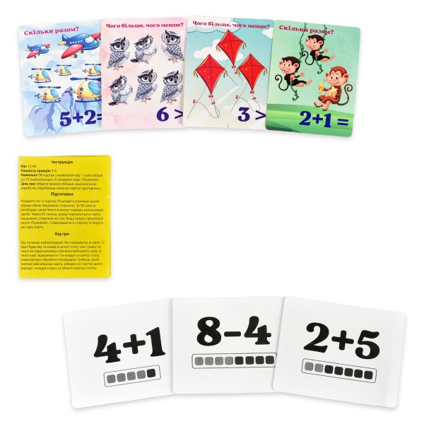 Навчальні картки Strateg Юний математик українською мовою (30760)