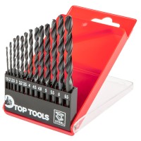 Свердло по металу, HSS, 1.5-6.5  мм, S4, набір 13 шт.  Top Tools