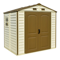 Сарай пластиковий StoreAll 245x168x220 см слонова кістка, коричний дах Сарай для саду дачі Хозблок Госпблок для саду