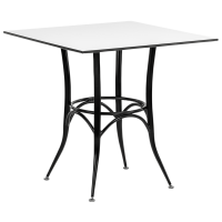 Стіл Tilia Capri 90x90 см біла стільниця, ніжки чорні