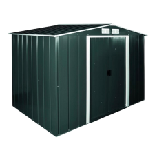 Сарай металевий ECO 262x241x191 см зелений з білим Сарай для саду дачі Хозблок Госпблок для саду