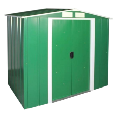 Сарай металевий ECO 202x122x181 см зелений з білим Сарай для саду дачі Хозблок Госпблок для саду