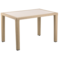 Стіл Tilia Antares 80x120 см стільниця зі скла, ніжки пластикові кавовий