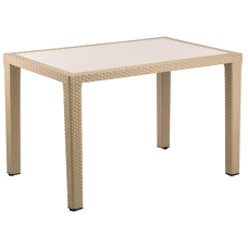 Стіл Tilia Antares 80x120 см стільниця зі скла, ніжки пластикові кавовий
