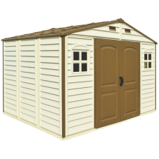 Сарай пластиковий Woodside 325x247x231 см слонова кістка, коричний дах Сарай для саду дачі Хозблок Госпблок для саду