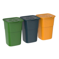 Набір сміттєвих баків ECO 3 зелений, синій, жовтий