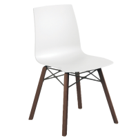 Стул Papatya X-Treme S Wox Iroko матовый белый, ножки дерево iroko