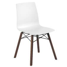 Стул Papatya X-Treme S Wox Iroko матовый белый, ножки дерево iroko