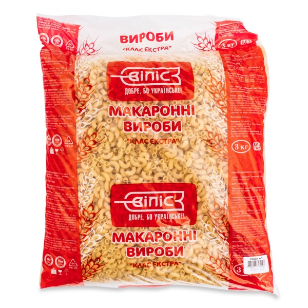 Макаронные изделия Рожки гладкие ВИЛИС 3 кг