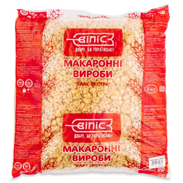 Макаронные изделия Ракушка суповая ВИЛИС 3 кг