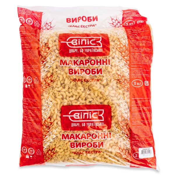 Макаронные изделия Рожка №7 ВИЛИС 3 кг