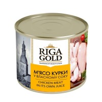 М'ясо курки у власному соку Riga Gold 525 г