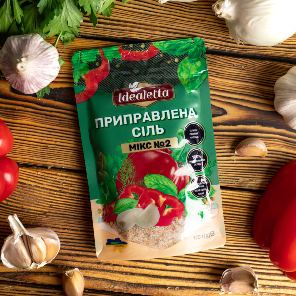 Приправленная соль Микс №2 со сладкой паприкой, базиликом и травами Idealetta 170 г х 3 шт