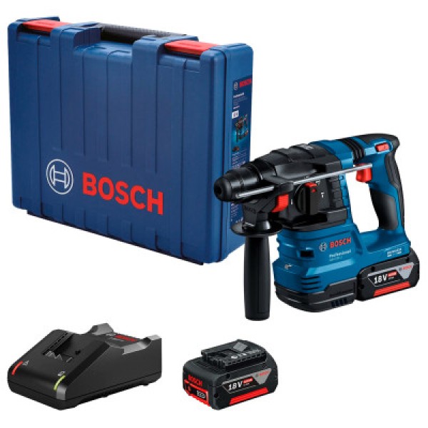 Акумуляторний перфоратор Bosch Professional GBH 185-LI, 2 акб GBA 18V 4.0Ah, з/п GAL 18V-40 в кейсі