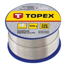 Припій олов'яний 60%Sn, проволока 1.5 мм,100 г TOPEX
