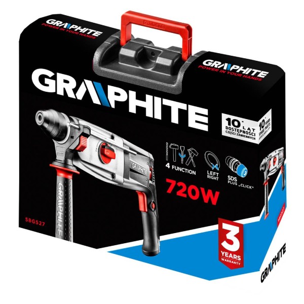 Перфоратор SDS+ 720 Вт, кейс GRAPHITE