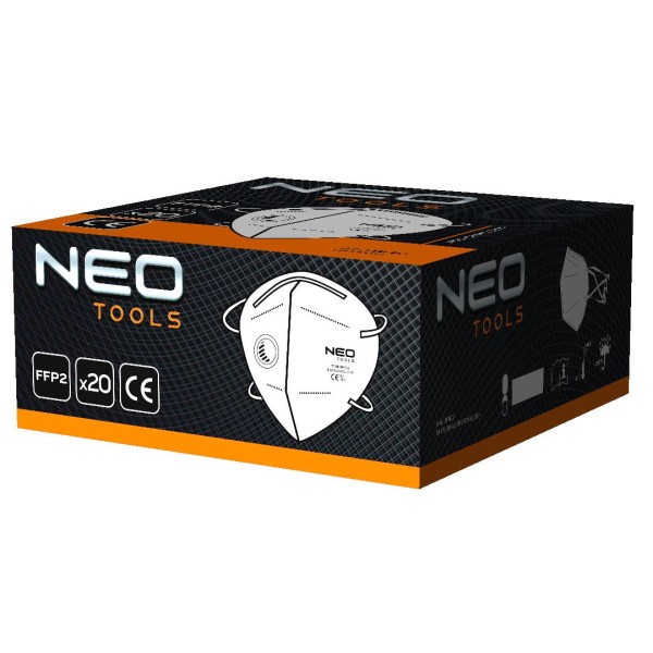 Складана маска FFP2, з клапаном 20 шт., CE NEO TOOLS