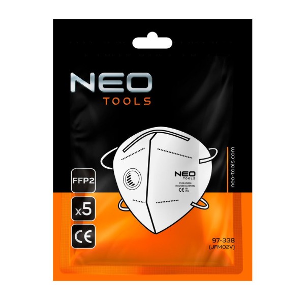 Складана маска FFP2, з клапаном 5 шт., CE NEO TOOLS