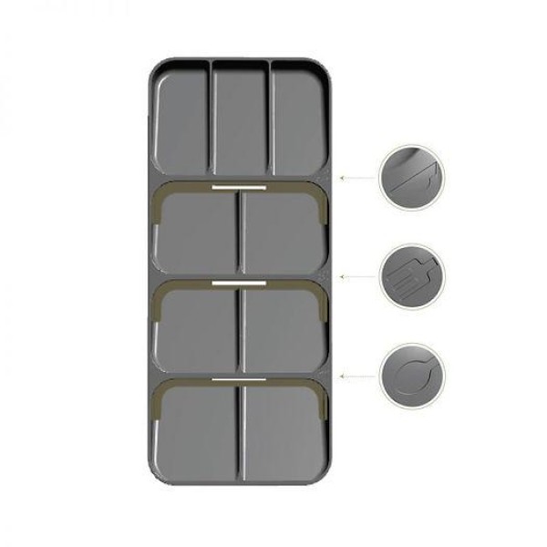 Лоток подвійний для столових приладів Omak Plastik Deco Bella Пластик 38,8x17x5,2 см
