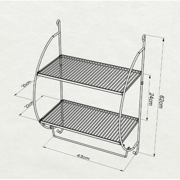 Настенная двухуровневая полка Tekno-tel MG501 хром