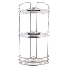Полка угловая трехъярусная в ванную TEKNO-TEL BK083SS 20х20х48 см полированная нержавеющая сталь