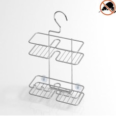 Полка для ванной Tekno-tel BK067 двухъярусная 42х27х13 см Хром