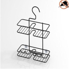 Полка для ванной Tekno-tel BK067 двухъярусная 42х27х13 см чорний