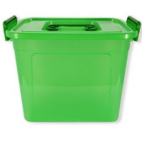 Бокс, ємність для зберігання 6 л з ручкою «Plastic's Craft» Прозорий зелений