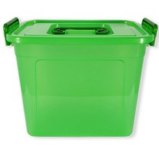 Бокс, ємність для зберігання 6 л з ручкою «Plastic's Craft» Прозорий зелений