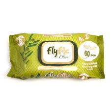 Серветки вологі дитячі з клапаном FlyFix з ароматом оливи 60 шт.