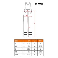 Напівкомбінезон робочий, сигнальний, жовтий, розмір XL