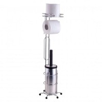 Держатель туалетной бумаги со щеткой TEKNO-TEL MG096