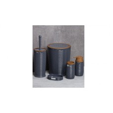 Набор аксессуаров для ванной комнаты Okyanus ELEGANCE ROUND Wooden OKY-486-3-S 5 шт черный