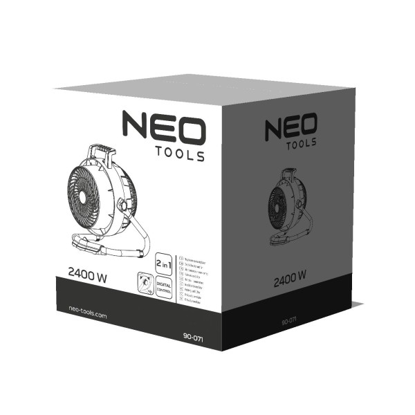 Обігрівач-вентилятор, 2 в 1, 2400 Вт, цифрова модель NEO TOOLS