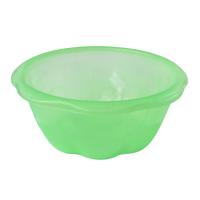 Миска салатниця 1,6 л Ромашка Plastic's Craft Прозора зелена