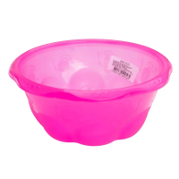 Миска салатница 2,8 л Ромашка Plastic's Craft Прозрачная розовая