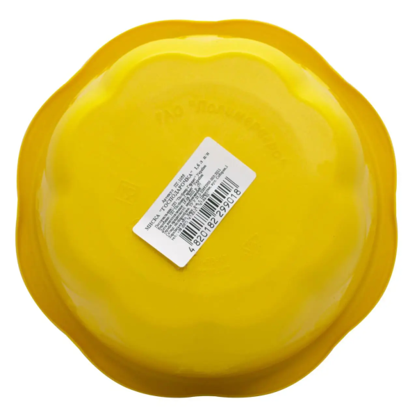Миска пластиковая Хозяйка 1,6л Plastic's Craft Желтая