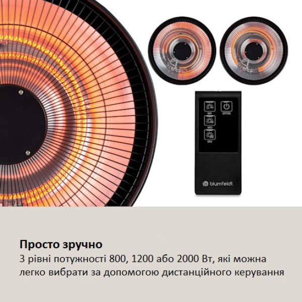 Инфракрасный электрический обогреватель Blumfeldt Heatbell Wall Smart, 2 кВт