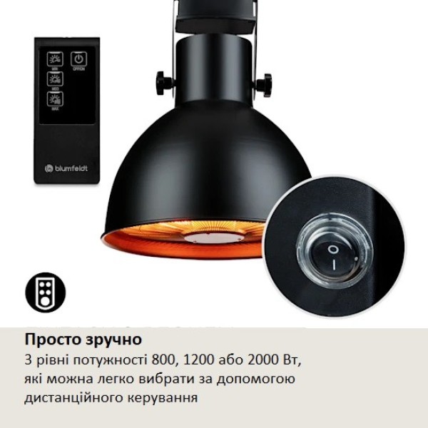 Инфракрасный электрический обогреватель Blumfeldt Heatbell Ceiling Smart, 2 кВт