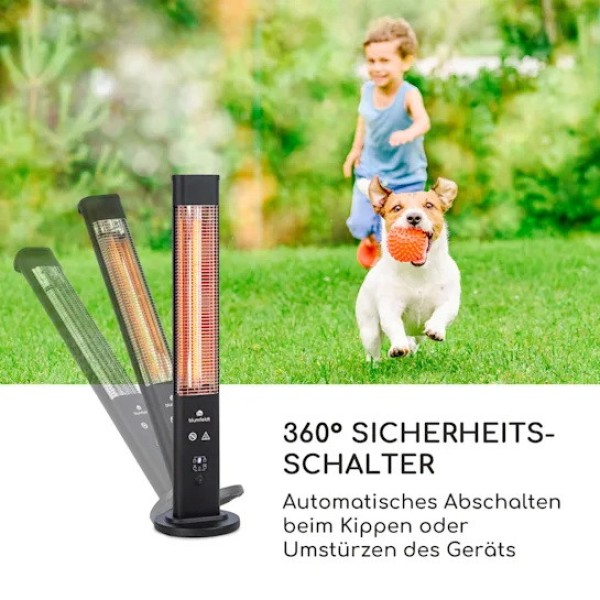 Інфрачервоний електричний обігрівач Blumfeldt Heat Guru Plus Black, 1,2 кВт