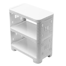 Етажерка «Ротанг» 3-секційна «Plastic's Craft» Біла 52х30х58 см