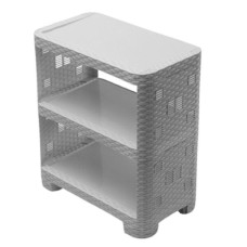 Етажерка «Ротанг» 3-секційна «Plastic's Craft» Сіра 52х30х58 см