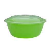 Миска пластиковая Ягодка 9 л Салатовая с прозрачной крышкой Plastic's Craft