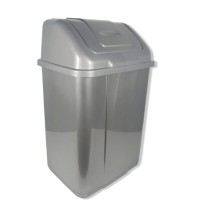 Відро для сміття з поворотною кришкою 5 л "Plastic's Craft" Сірий металик