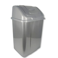 Відро для сміття з поворотною кришкою 5 л "Plastic's Craft" Сірий металик