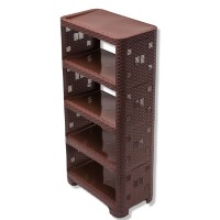 Этажерка «Ротанг» 5-секционная «Plastic's Craft» Коричневая 52х30х110 см