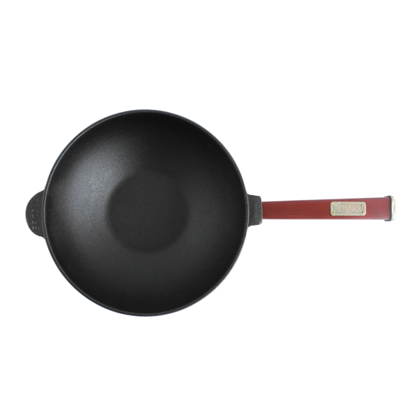 Сковорода чугунная с деревянной ручкой Бордо и чугунной крышкой-сковородой WOK 2,2 л